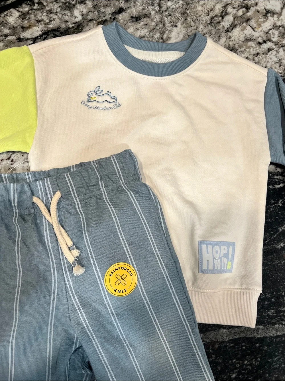 Cat & Jack 2-Piece Colorblock Sweatshirt & Striped Pants Set | 18M